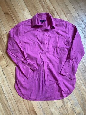 Banana Republic 100% Cotton Long Sleeve Dress Shirt Fuchsia Women’s Boxy Fit XS